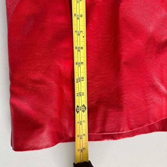 90s Vintage Red Leather Zip-Up Jacket โ Dialogue Size 1X - Picture 12 of 16